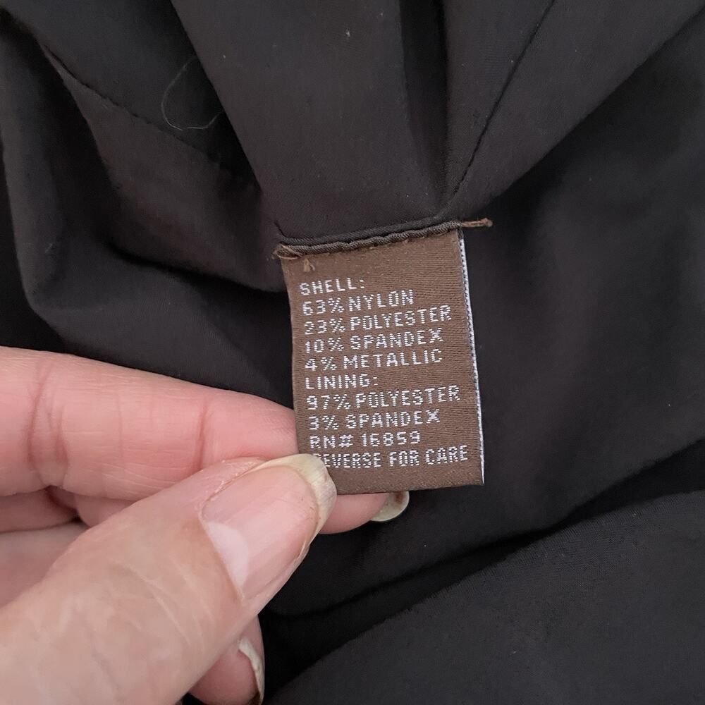 J. McLaughlin Black Gold metallic Lace Sleeveless Knee Length Sheath Dress S 2 4 - Picture 12 of 12